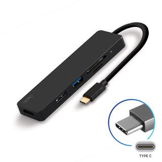 엑토 5in1 C타입 HDMI 미러링 DeX 멀티허브 CRH-17, 블랙