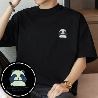 260g코튼 라운드넥 순면 곰돌이 프린트 남성 반팔 티셔츠