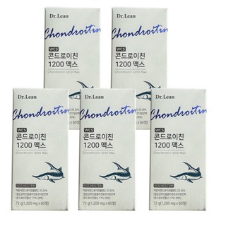 닥터린 송중기 철갑상어 콘드로이친 1200 맥스 5박스 저분자 상어연골 뮤코다당단백, 1세트, 5개, 60정