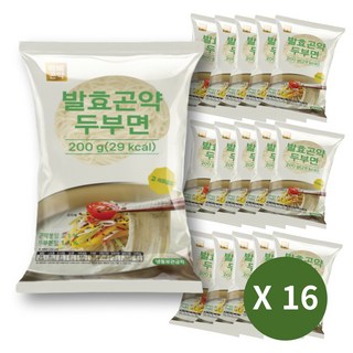 [밀면같은 식감의 냄새없고 고소한 저칼로리 저탄수화물] 발효곤약 두부면, 16개, 200g