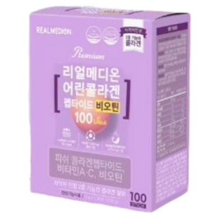 리얼메디 저분자 어린 피쉬 콜라겐 펩타이드 비오틴 100포, 300g, 1개