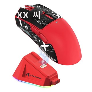 Attack Shark X11 경량 RGB 무선 게이밍 마우스 경량마우스 RGB마우스, PAW3311, 공식 표준형, 빨간색