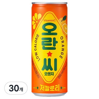 오란씨 오렌지 탄산음료, 30개, 250ml