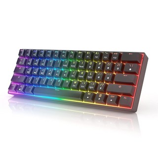HK 게이밍 GK61 기계식 키보드 - 61 키 멀티 컬러 RGB 조명 LED 백라이트 유선 프로그래밍 가능 (게이터론 옵티컬 옐로우 블랙), Gateron Optical Blue, White