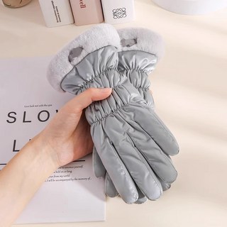 엘와이큐 여성 융털 기모 장갑 터치스크린 방한 장갑