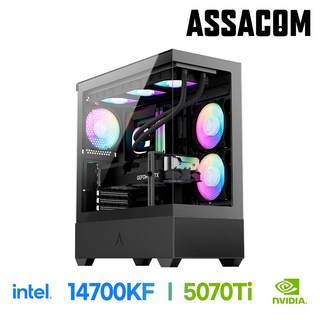 [아싸컴] 조립pc 게이밍 고사양 게임용 데스크탑 롤 배그 본체 인텔 AMD 컴퓨터, 16. 14700KF+5070Ti, Free DOS, 500GB, 16GB, 블랙