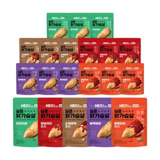 허닭ON 촉촉담백퐁당 실온 닭가슴살 5종 혼합, 20개, 120g