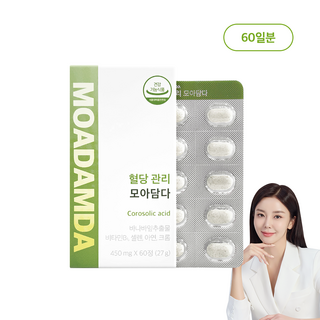 [모아담다] 혈당 관리 모아담다 바나바잎 추출물 혈당 감소 혈당 케어, 1박스, 60정