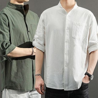 하나원상점 남자 셔츠 와이셔츠 여름 패션 반팔 남성 스타일 남방 캐주얼 차이나 남성린넨 린넨