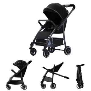 휴대용 유모차 접이식 경량 폴딩 유모카 기내반입, 블랙
