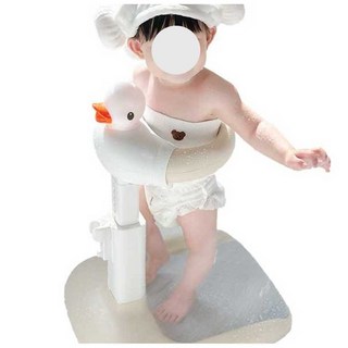 스탠딩욕조 아기 샤워기 목욕 보조 미끄럼방지 욕조대 높이조절, 스탠딩아기샤워기-카키색+기본형+욕실의자