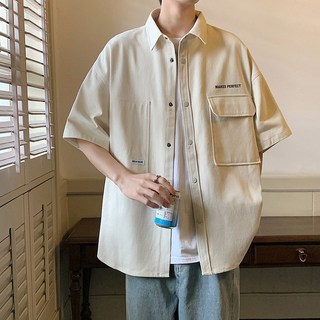 여름 남자 반팔셔츠 오버핏 슬림핏 카고 남방 상의 반팔 셔츠 C322