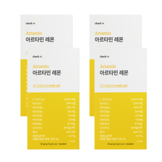 체크오 아르타민 레몬 아르기닌 고함량 활력 비타민 레몬맛, 4박스, 14회분, 4개