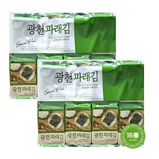 광천 파래김 4g x 32봉 도시락김 리뉴얼디자인 HACCP인증 이중비닐포장, 광천 도시락김 4gX32봉, 32개