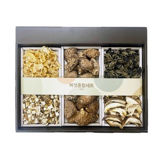 [Mushwell] 국산 버섯혼합세트 흰목이 건목이 표고버섯 선물세트, 1개, 210g