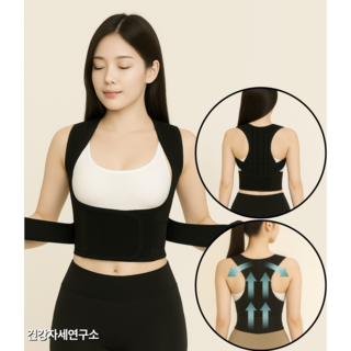 건강자세연구소 남녀 공용 바른 자세 교정 밴드 어깨 거북목 교정, 1개