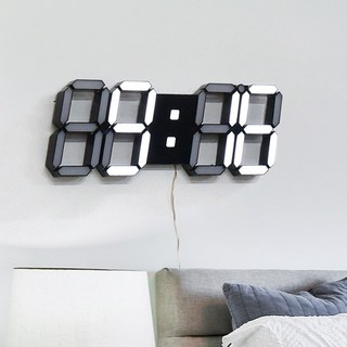 촘스토리 3D LED 벽시계 대형 37cm, 블랙