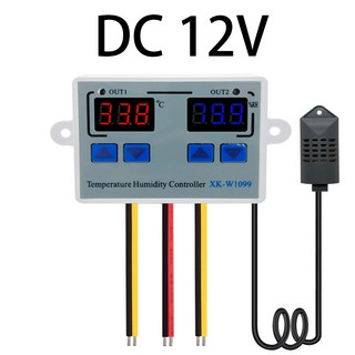 온도컨트롤러 AC 온도 디지털 컨트롤러 인큐베이터 조절기 12V 가습 110 24V 습도 220V 디스플레이 듀얼 DC W1099, DC12V, 1개