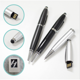 [Springdale] 3in1 16G USB 볼펜 투명창틴케이스, 16GB, 흑연색1개, 1개