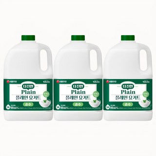 서울우유 순수 더진한 무가당 플레인 요거트, 2.45L, 3개
