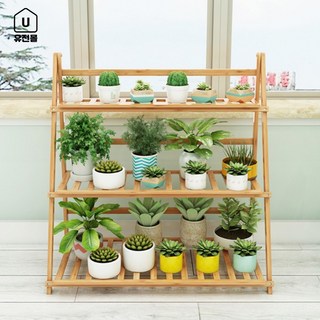 원목 화분진열대 70CM 3단 꽃진열대 장식장 화분대 거실화분정리대 다육이선반 화분정리대