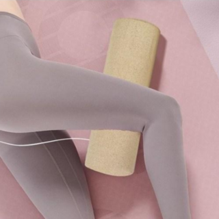 써니요가 얇은 하드 코르크 폼롤러 필라테스 스트레칭, 45cm