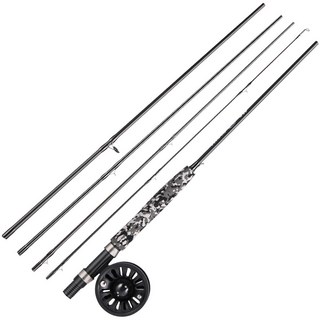 플라이 낚싯대 콤보 슈퍼 라이트 휴대용 탄소 섬유 송어 막대, 1개, 1.Black