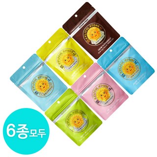 [무료배송]자일리톨스톤 100% 자일리톨 사탕 캔디 혼합 지퍼백 6종 세트, 70g, 6개