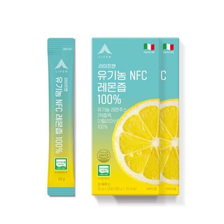 라이프엔 유기농 이탈리아 NFC착즙 레몬즙 100% 스틱 2박스(총 28포), 280g