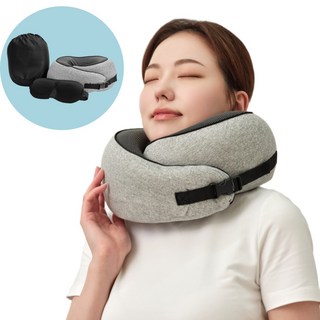 글래드 여행용 목베개 휴대편한 고급 메모리폼 그레이(안대 파우치포함) 상품 이미지