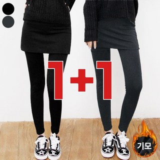 여리진 여성용 1+1 할인! 따뜻 피치 기모 쫀쫀 스판 밴드 치마 레깅스 9부레깅스 단품 가능