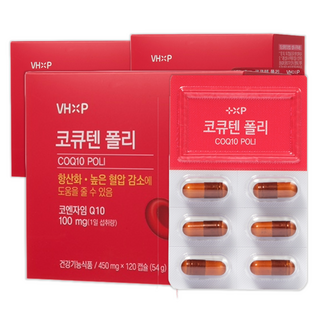 코큐텐폴리 높은 혈압 감소 항산화 에 좋은 고 함량 코큐텐 영양제 혈압 낮추는 법 약국, 1세트, 180회분