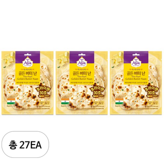 티아시아키친 골든 버터 난, 200g, 27개
