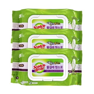 3M 스카치브라이트 물걸레 청소포 더블액션 플러스 표준형 20매, 3개