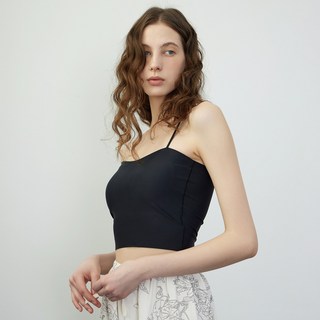 캡 내장 테일 심리스 쿨링 크롭 레이어드 이너 나시 수면브라 끈나시(3color)