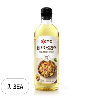 백설 바삭한 요리유, 900ml, 3개