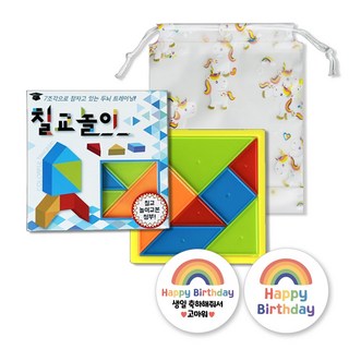 아크디 칠교놀이 구디백 답례품 세트, 4개, 혼합