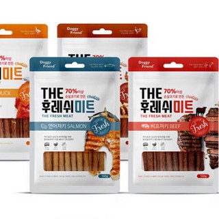강아지 영양간식 부드러운 소고기 치킨육포 2종