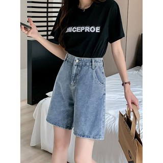 COSYEVNO 빈티지 5부 청 반바지 슬랙스 a라인 와이드 팬츠