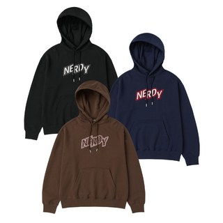 [백화점 매장정품] 널디 지그재그 로고 풀오버 후디 (블랙/네이비/브라운)