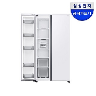삼성 양문형냉장고 2도어 메탈 스노우 화이트 852L RS84DG5002WW