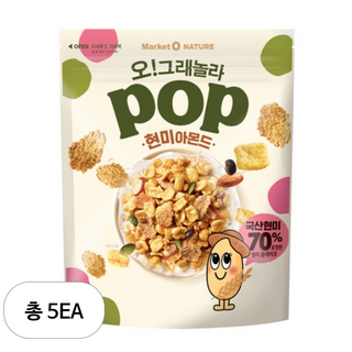 마켓오네이처 오 그래놀라팝 현미아몬드, 5개, 480g