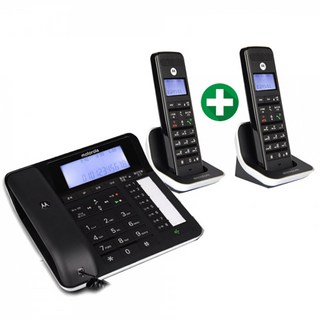 모토로라 가정용 사무용 유무선 전화기 C7201A (본품 1대 + 증설 1대) 블랙/화이트, 화이트