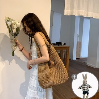 생활에 반하다 라탄 가방 라운드 밀짚 비치 백 빈티지 수제 우븐 숄더백 라피아 서클 보헤미안 여름 휴가 캐주얼