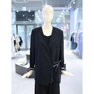 [럭키슈에뜨] 노카라 벨트 폴리 자켓 LFJAA24100BKXX