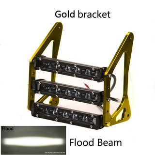 혼다 그롬 MSX125 125SF 용 바이크 오토바이 헤드라이트 LED 개조 3 층 프론트 포크 라이트 램프 4 색 브, 04 Gold Flood Beam, 01 안심배송, 1개