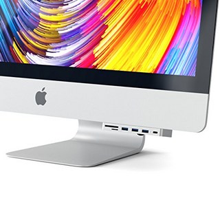 Satechi 알루미늄 Type-C 클램프 허브 Pro USB-C 데이터 포트 3 USB 3.0 MicroSD 카드 리더 (iMac Pro 및 iMac 2017 이상 지원) (실버), 기타, 1개