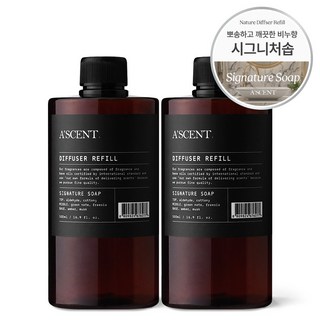 에이센트 대용량 디퓨저 리필 500ml 2개 세트, 시그니처솝