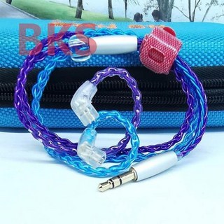 이어폰케이블 호환 맞춤형 짧은 헤드폰 케이블 OCC 실버 도금 교체 DIY 이어폰 3.5mm mmcx 0.78-2 핀 40cm 45cm 50cm, 07 blue silver, 01 CHINA, 01 40cm 0.78-2pin, 1개