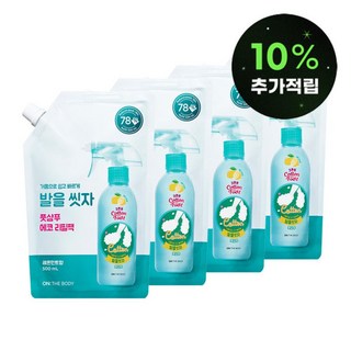 온더바디 코튼풋 발을씻자 풋샴푸 리필 레몬민트향 500ml 4개, 1개입